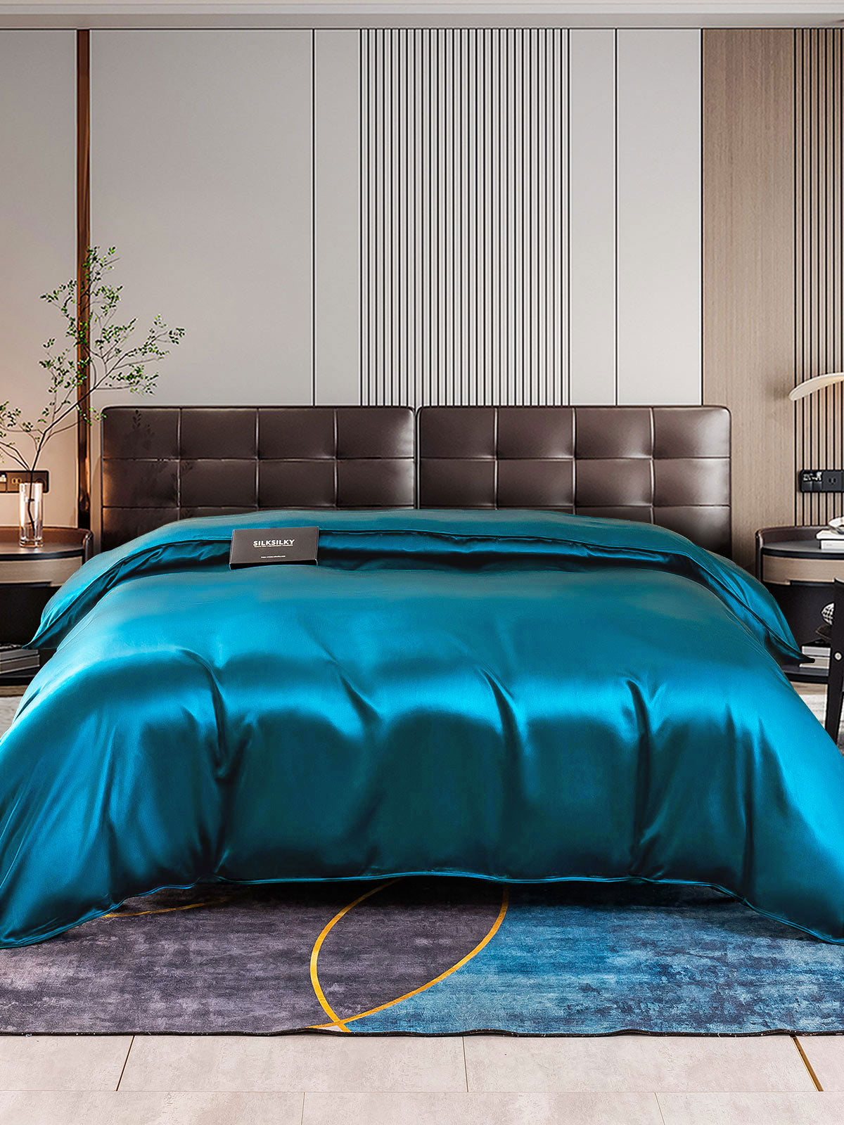 [Teal] SilkSilky-UK 22Momme Pure Silk Duvet Cover 001