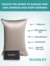 [Gray] SilkSilky-UK 19Momme Pure Silk Pillowcase 002