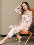 SilkSilky UK Pure Silk Long Sleeve Lapel Women's Pyjamas Pink 014