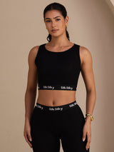 [Black] SilkSilky-UK Sleeveless Crew Neck Women's Outfit Sets 004