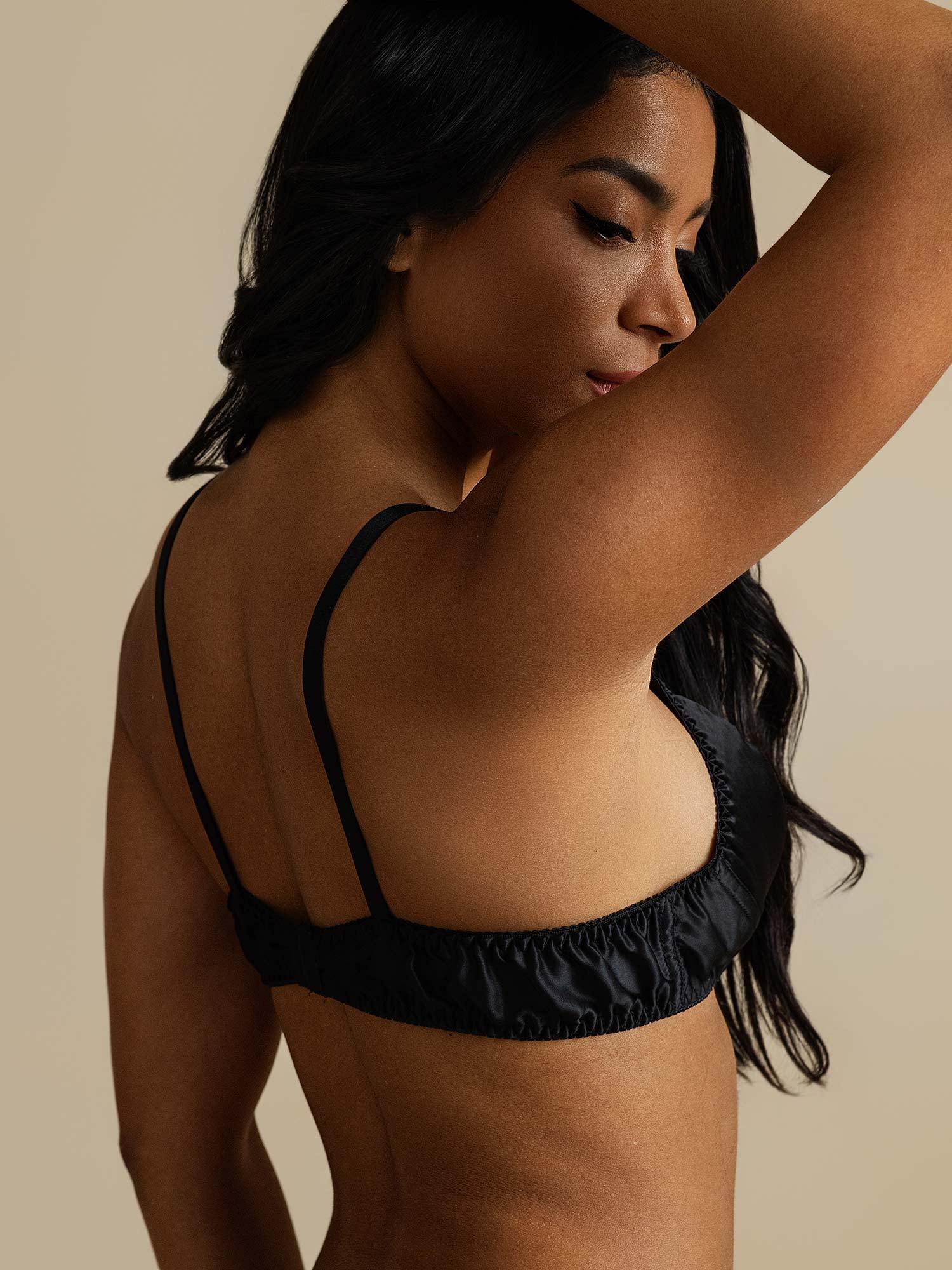 [Black] SilkSilky-UK Pure Silk Bra 005