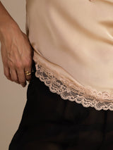 [Champagne] SilkSilky-UK Spaghetti Strap V Neck Camisole 005