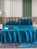 SilkSilky UK 25Momme Pure Silk Bedding Set Teal 001