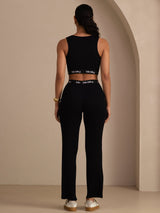[Black] SilkSilky-UK Sleeveless Crew Neck Women's Outfit Sets 002