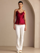 [Wine] SilkSilky-UK Spaghetti Strap V Neck Camisole 005