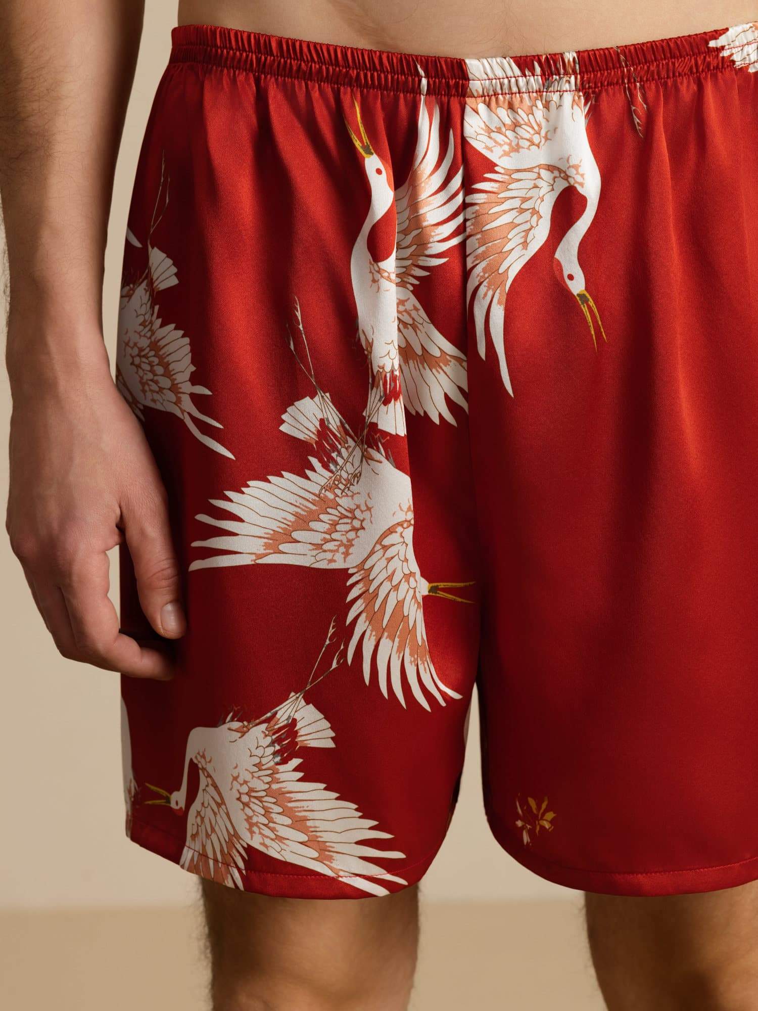 [Wine] SilkSilky-UK 19Momme Mens Sleep Bottoms 005