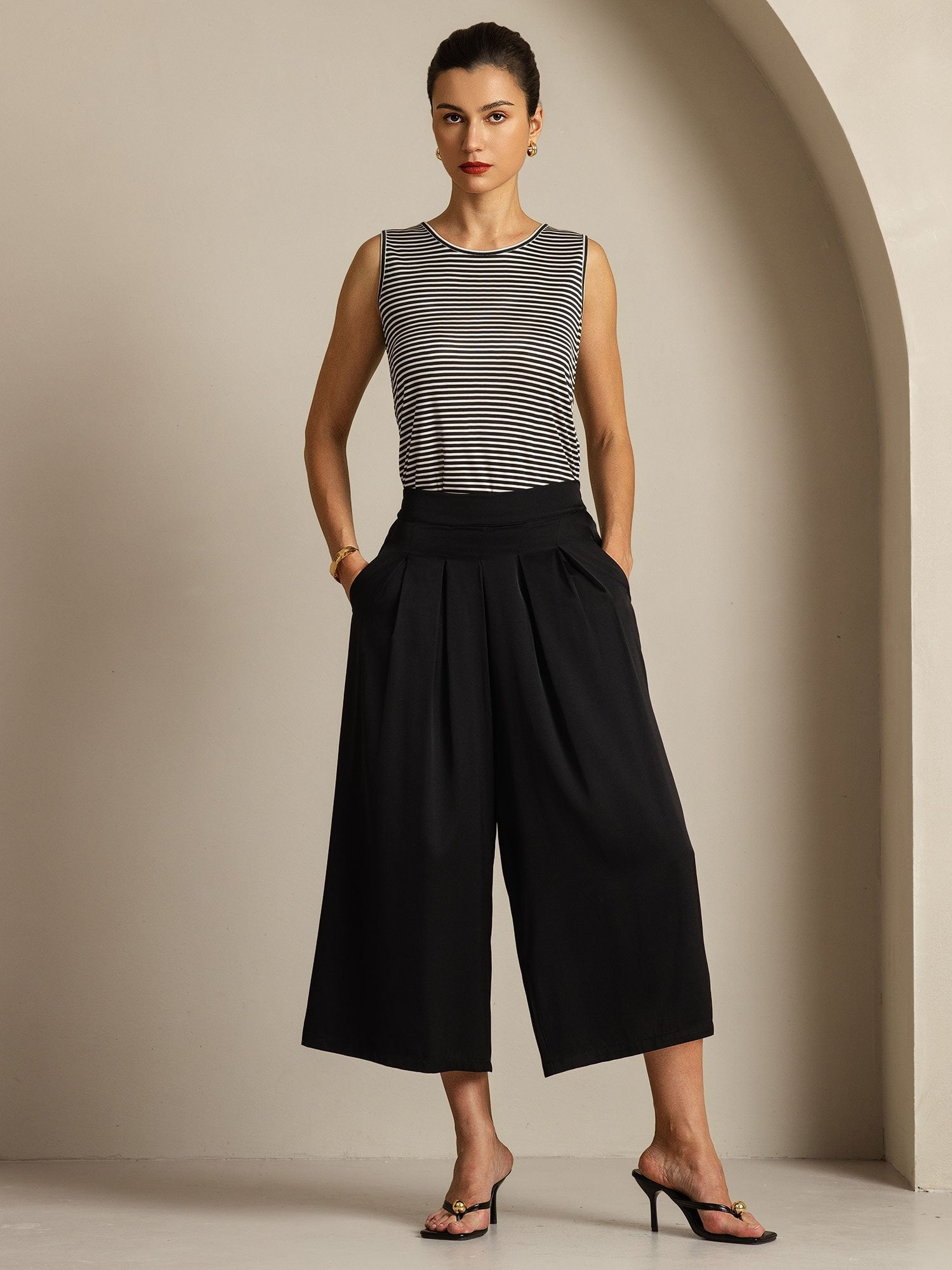 [Black] SilkSilky-UK 19Momme Silk Womens Pants 006
