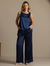 [Dark Blue] SilkSilky-UK Sleeveless Women's Pyjamas 007