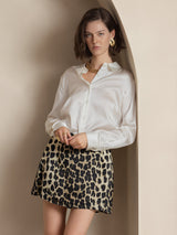 [White] SilkSilky-UK Long Sleeve Lapel Collar Women's Shirt 004