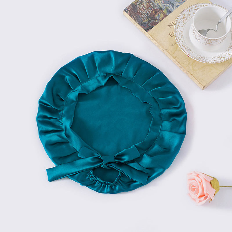 SilkSilky UK Pure Silk Sleep Cap Teal 002