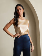 [Champagne] SilkSilky-UK Sleeveless Round Neck Camisole 003