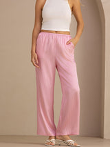[Pink Pinstripe] SilkSilky-UK Womens Pants 004