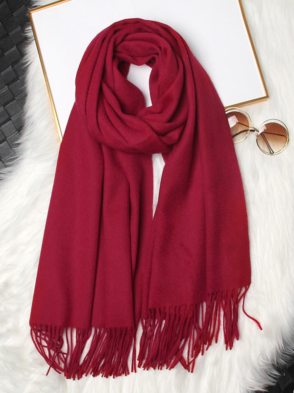 [Wine] SilkSilky-UK Wool Scarf 004