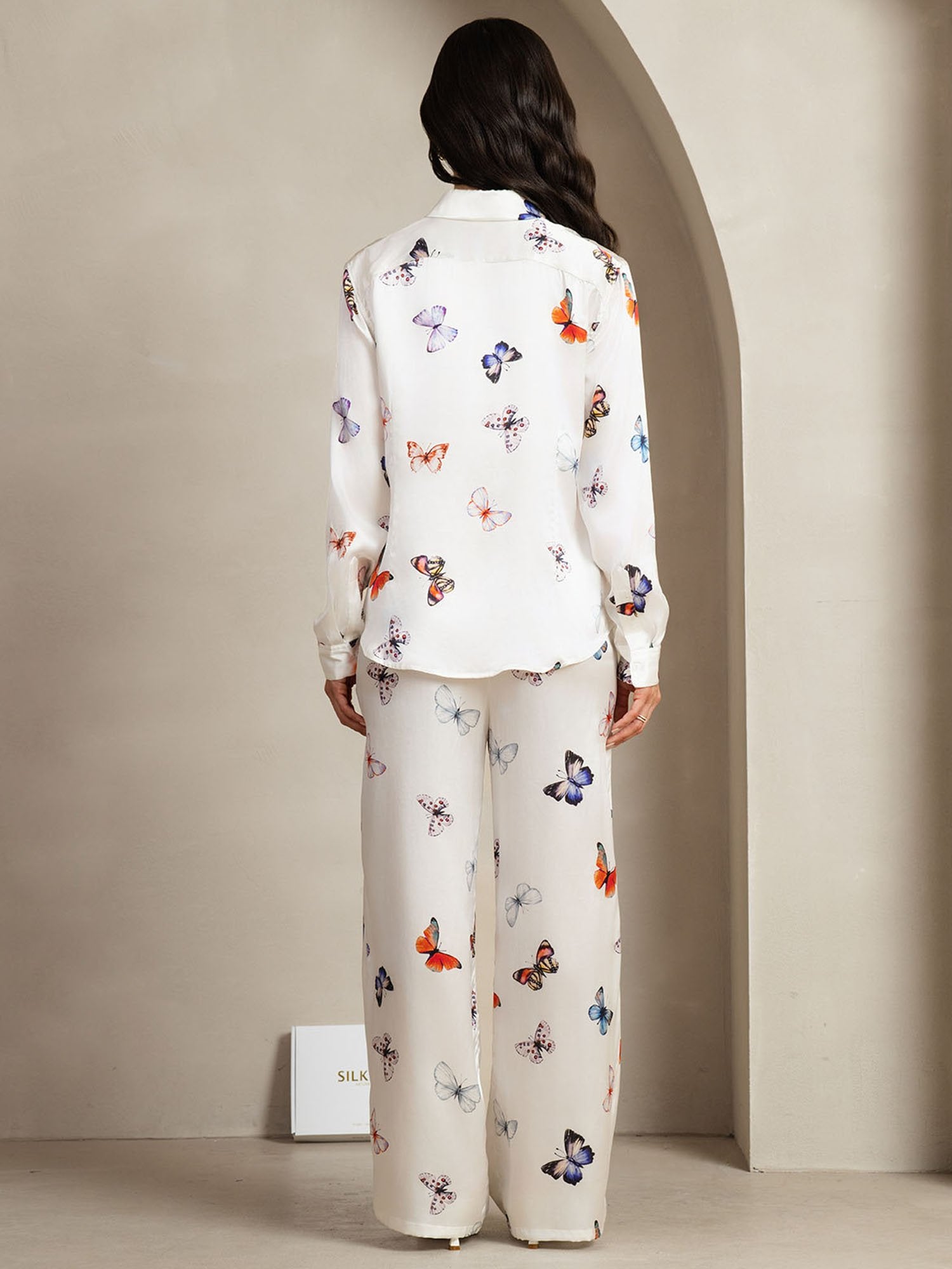 [WhiteButterfly] SilkSilky-UK 19Momme Silk Collar Women''s Outfit Sets 002