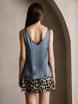 [Real Teal] SilkSilky-UK Sleeveless V Neck Camisole 002