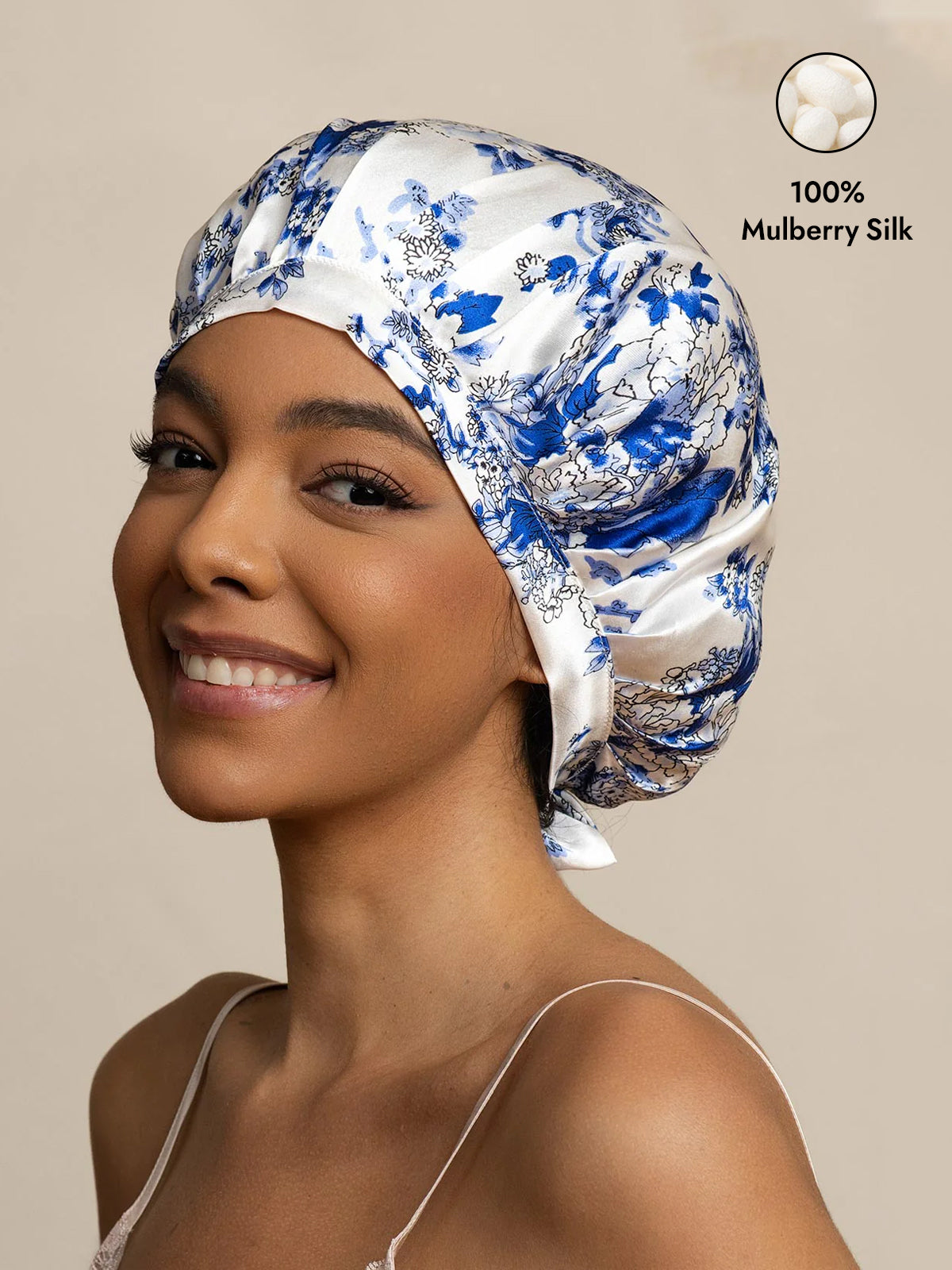 [Blue and White Porcelain] SilkSilky-UK Sleep Cap 001