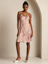 [Cherry] SilkSilky-UK Pure Silk V Neck Dress 001,