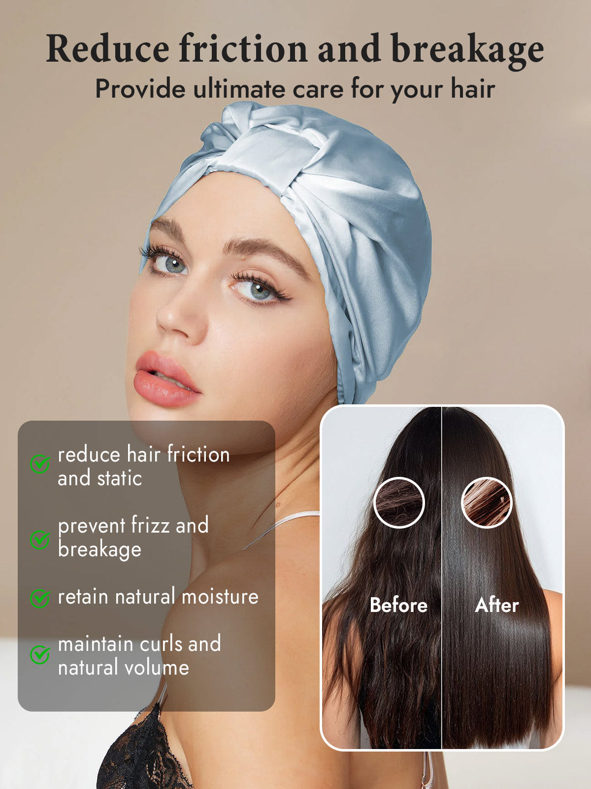 [Light Blue] SilkSilky-UK Sleep Cap 003
