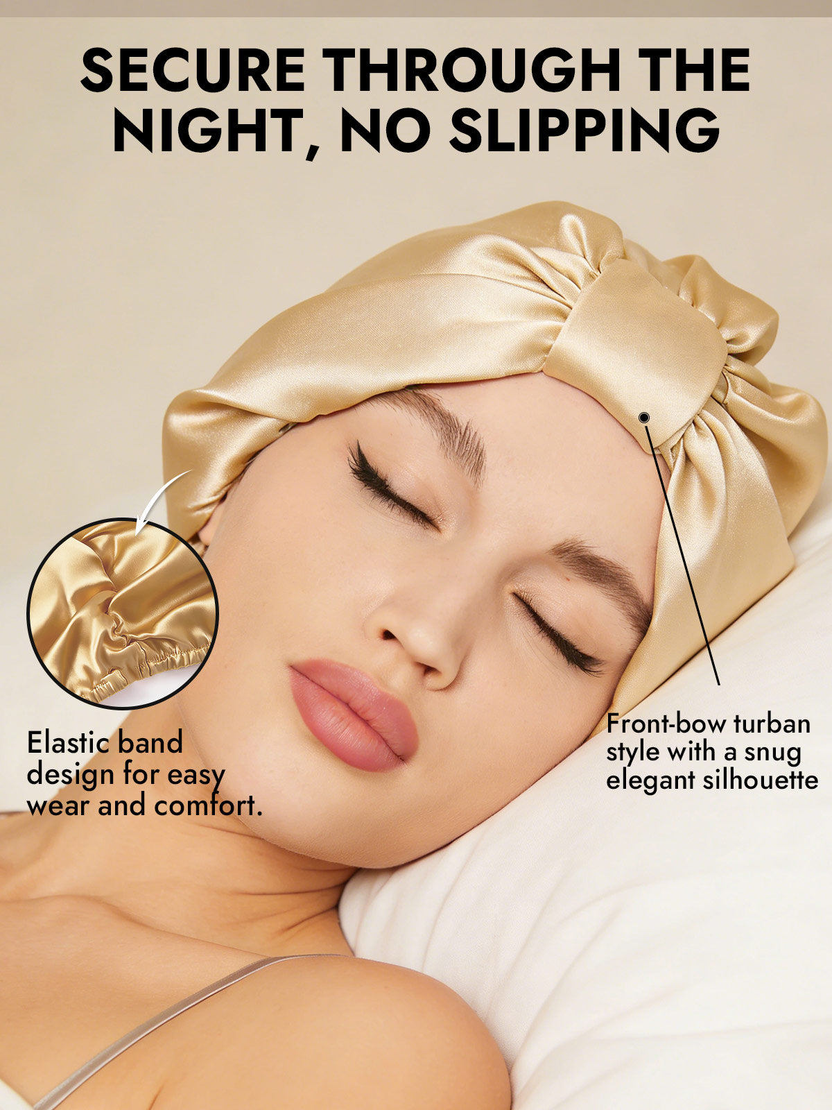 [Champagne] SilkSilky-UK Sleep Cap 004