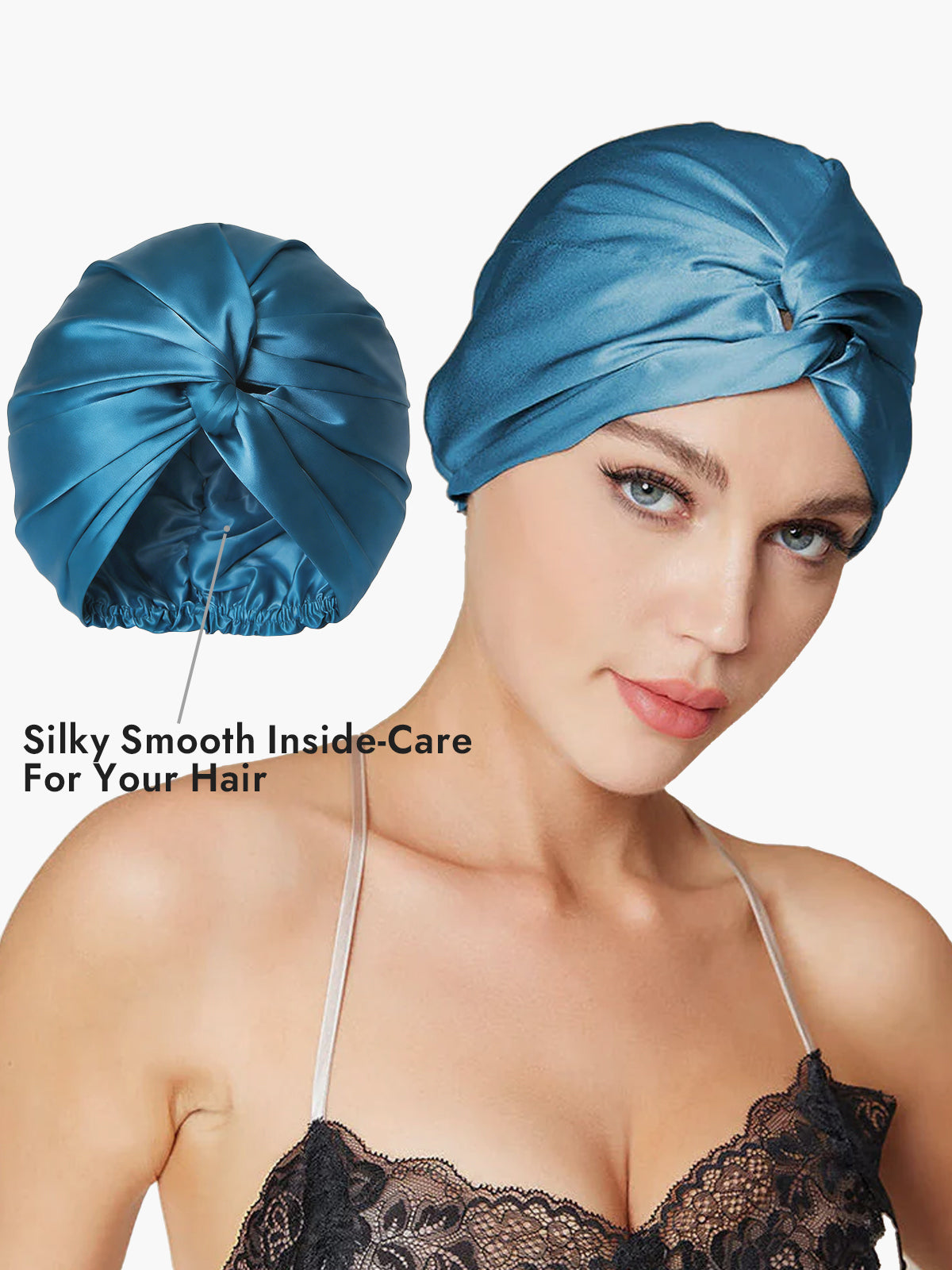 [Teal] SilkSilky-UK Sleep Cap 003