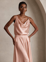 [Tuscany] SilkSilky-UK Spaghetti Strap Cowl Neck Camisole 001