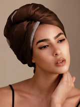 [Coffee] SilkSilky-UK Hair Towel Wrap 001