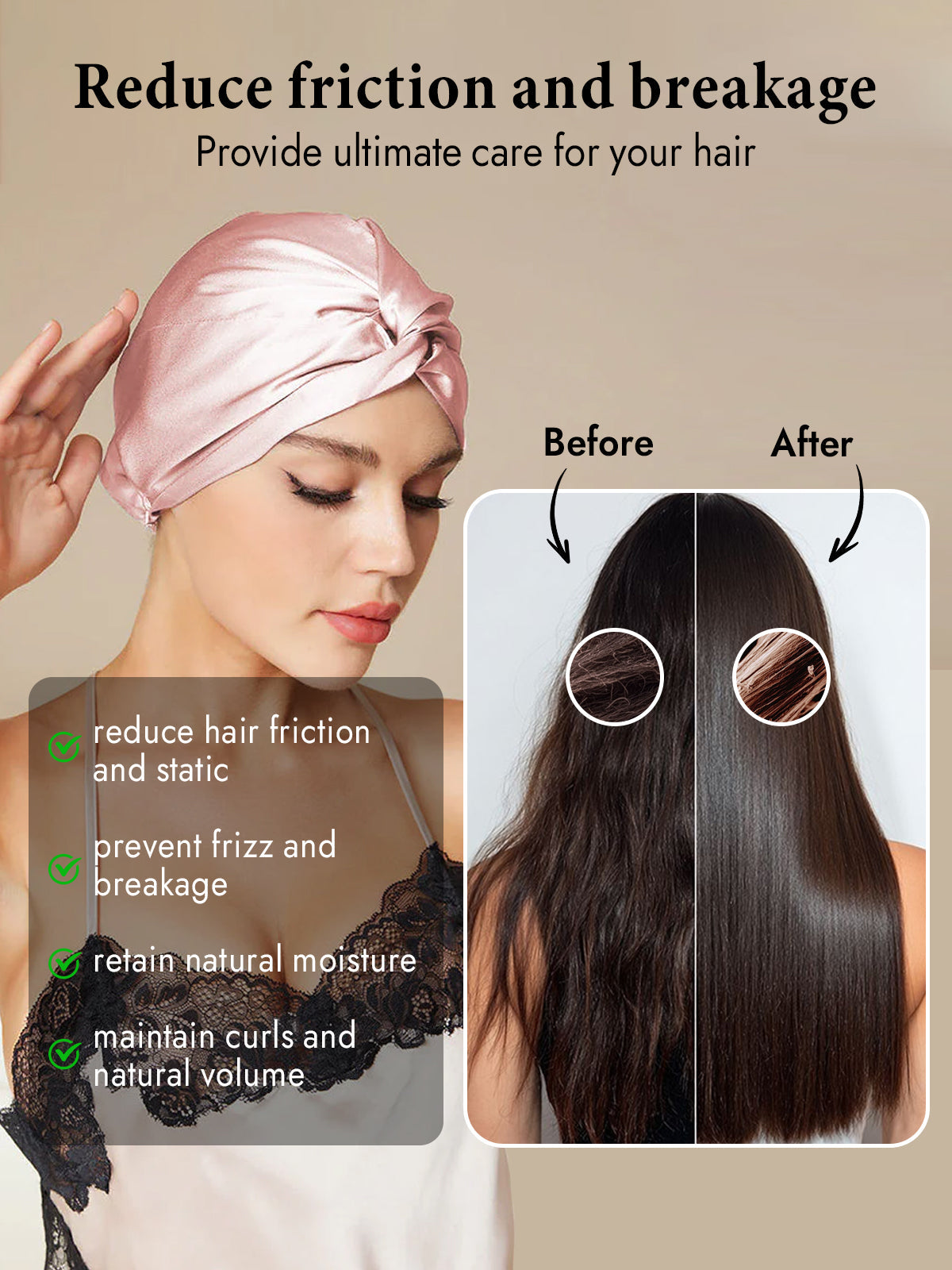 [Pink] SilkSilky-UK Pure Silk Sleep Cap 004