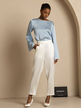 [White] SilkSilky-UK 19Momme Silk Womens Pants 006