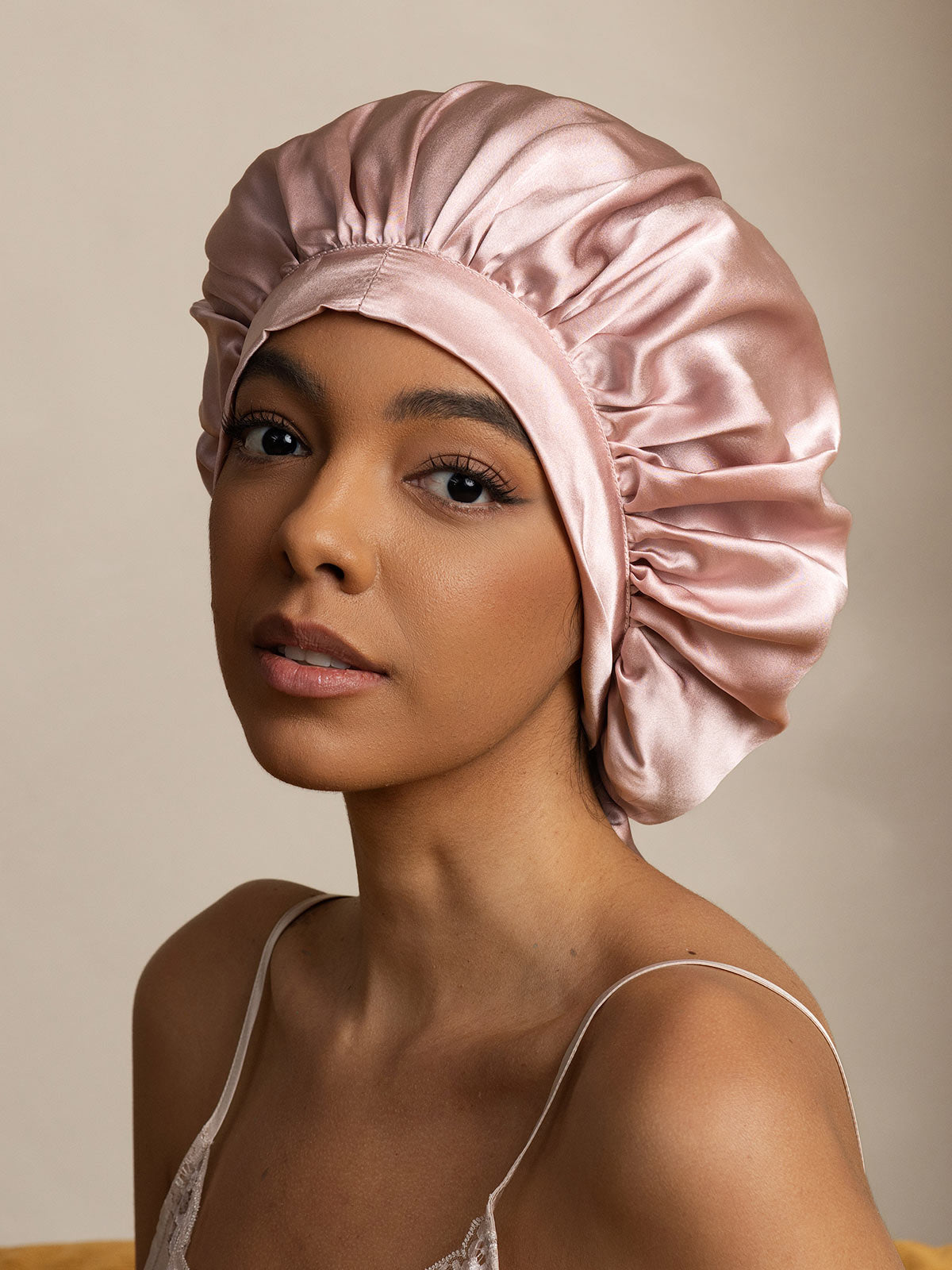 SilkSilky-UK Pure Silk Sleep Cap Pink 003