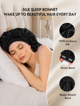 [Black] SilkSilky-UK Sleep Cap 005