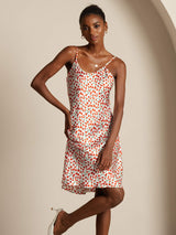 [Cherry] SilkSilky-UK Pure Silk V Neck Dress 006,