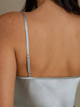 [Grayish Blue] SilkSilky-UK Spaghetti Strap V Neck Camisole 005