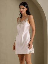 [Pink] SilkSilky-UK Spaghetti Strap V Neck Nightdress 006