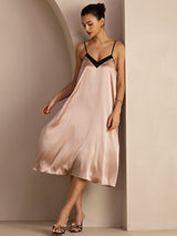 [Tuscany] SilkSilky-UK Spaghetti Strap V Neck Dress 001