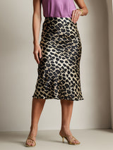[Leopard] SilkSilky-UK 19Momme Pure Silk Skirt 005,