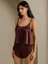 [Brown] SilkSilky-UK Spaghetti Strap Camisole Set 003