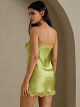 [Mint Green] SilkSilky-UK Spaghetti Strap Sweetheart Neck Nightdress 002