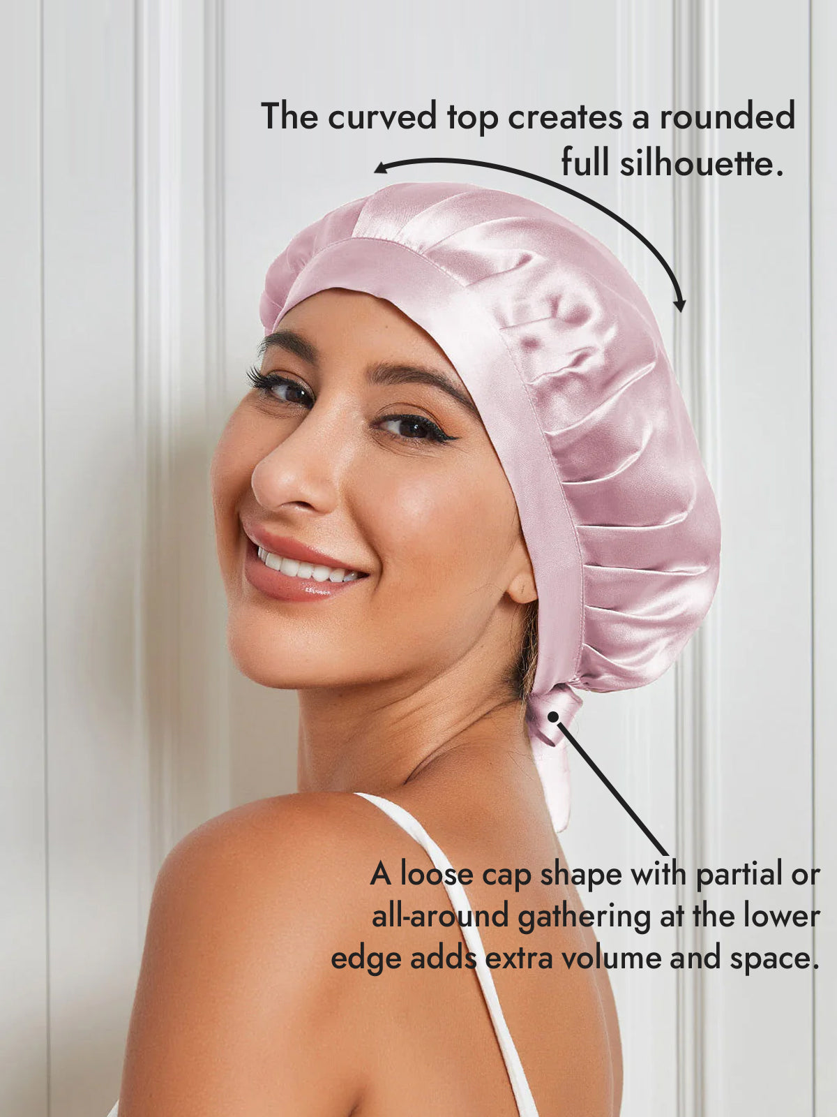 [Light Pink] SilkSilky-UK Pure Silk Sleep Cap 003