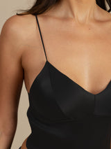[Black] SilkSilky-UK Spaghetti Strap V Neck Camisole 004