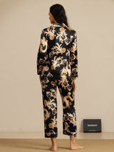 [Black Dragon] SilkSilky-UK Long Sleeve Lapel Collar Women's Pyjamas 002