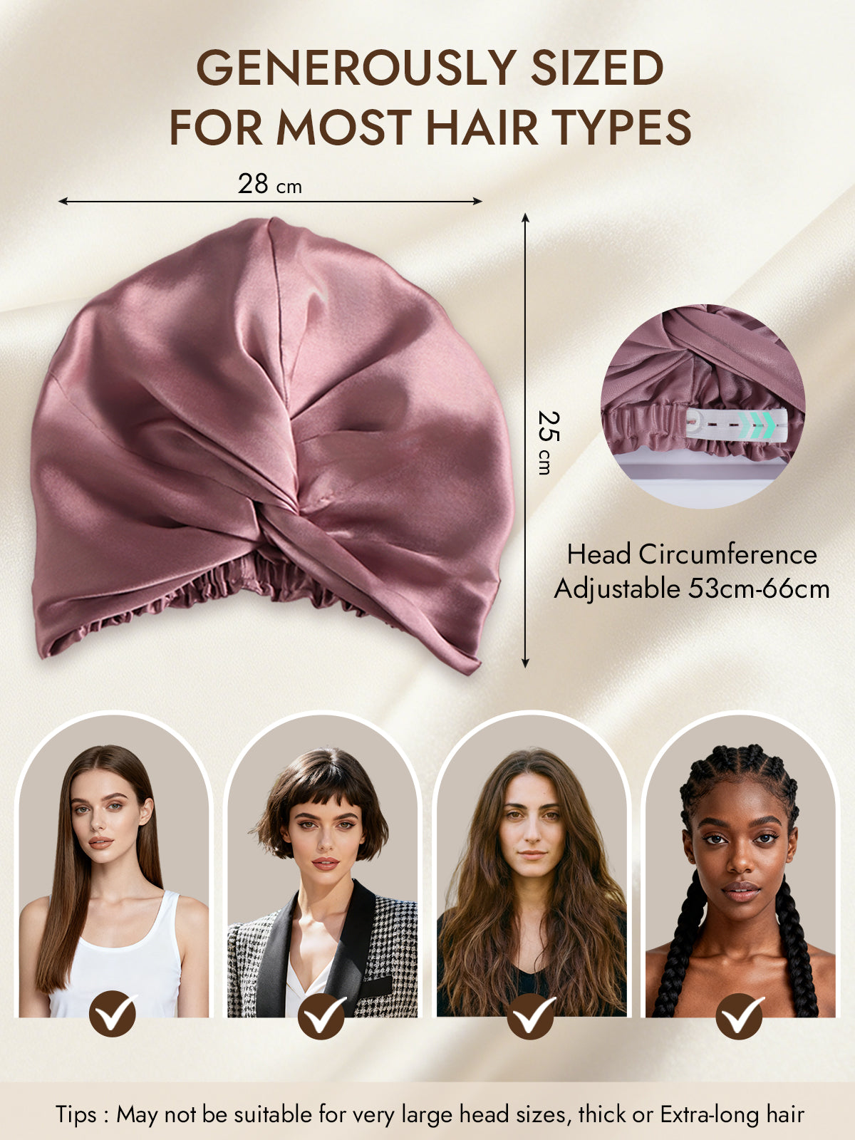 [Pale Mauve] SilkSilky-UK 22Momme Pure Silk Sleep Cap 005