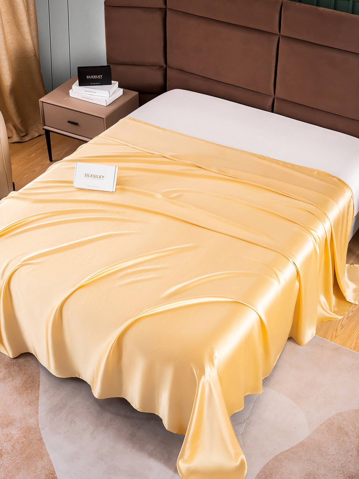 [Champagne] SilkSilky-UK 25Momme Pure Silk Sheet 001