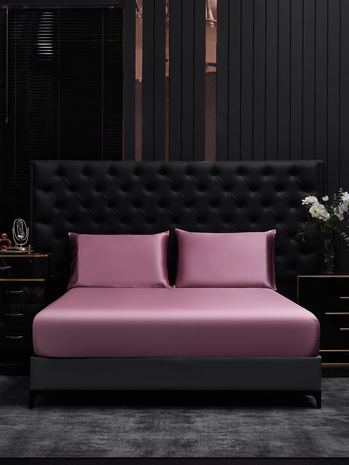 [Mauve Orchid] SilkSilky-UK 22Momme Pure Silk Bedding Set 001