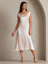 [Pink] SilkSilky-UK Cap Sleeve Dress 003