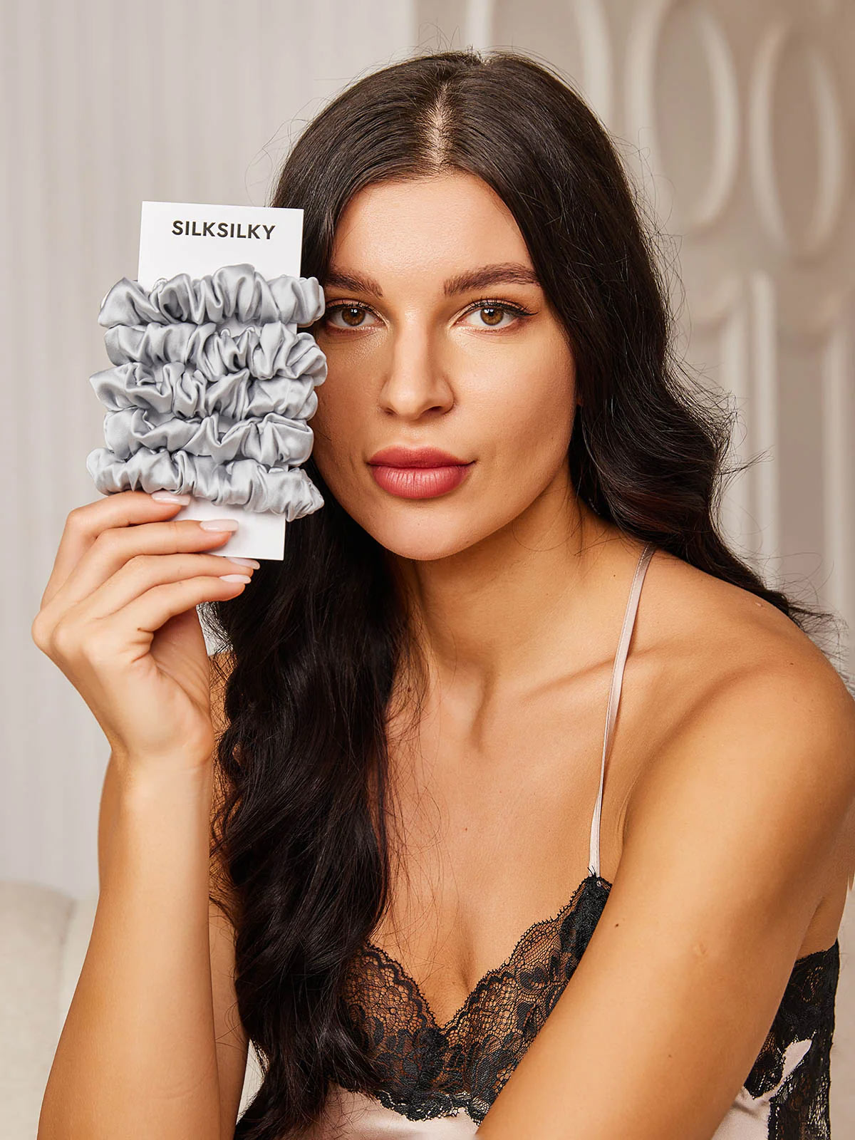 [Light Gray] SilkSilky-UK 19Momme Pure Silk Scrunchie 002