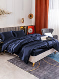 SilkSilky UK 19Momme Pure Silk Bedding Set DarkBlue 002