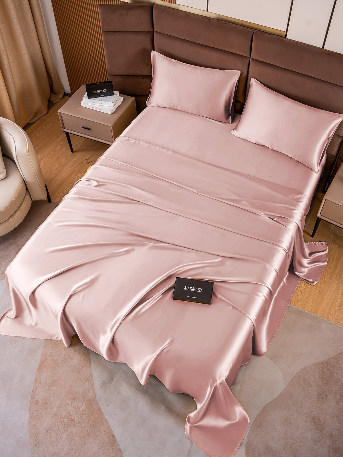 [Pale Mauve] SilkSilky-UK 19Momme Pure Silk Bedding Set 006