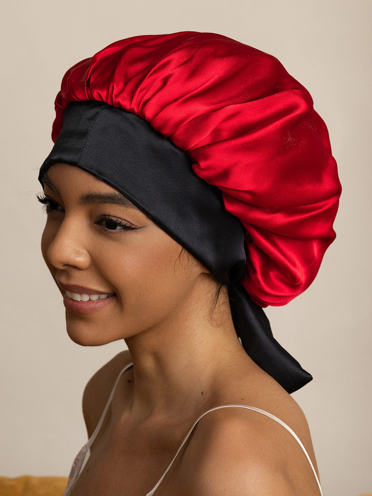 SilkSilky-UK Pure Silk Sleep Cap Wine 005