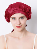 SilkSilky UK Pure Silk Sleep Cap Wine 001