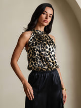 [Leopard] SilkSilky-UK 19Momme Silk Womens T-Shirt 001,
